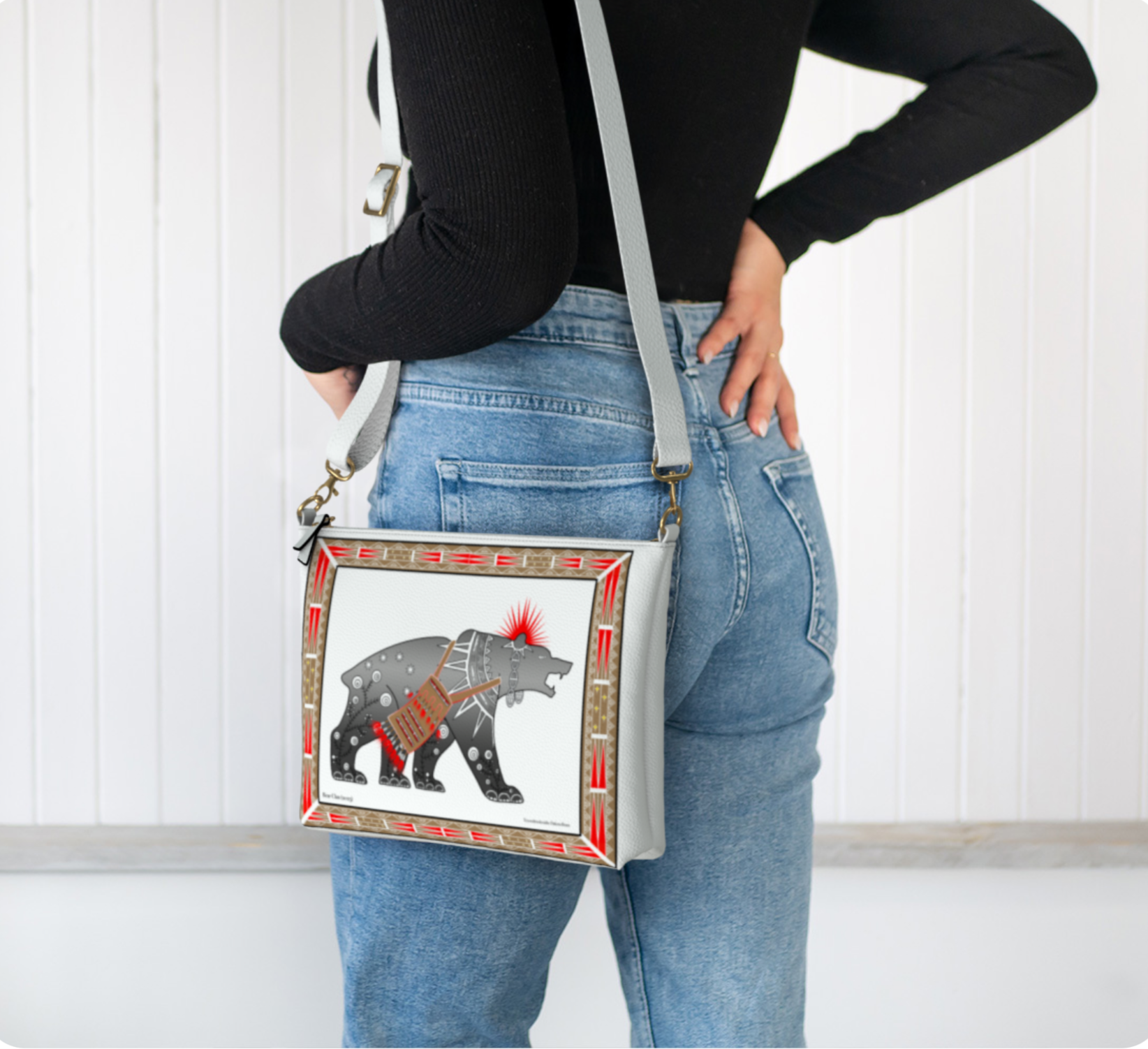 "BEAR CLAN" Vegan Leather Crossbody Purse