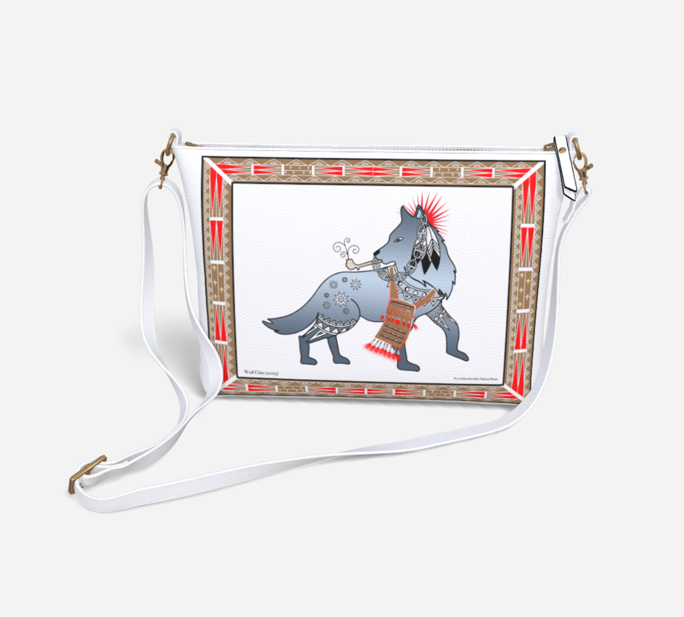 "WOLF CLAN" Vegan Leather Crossbody Purse